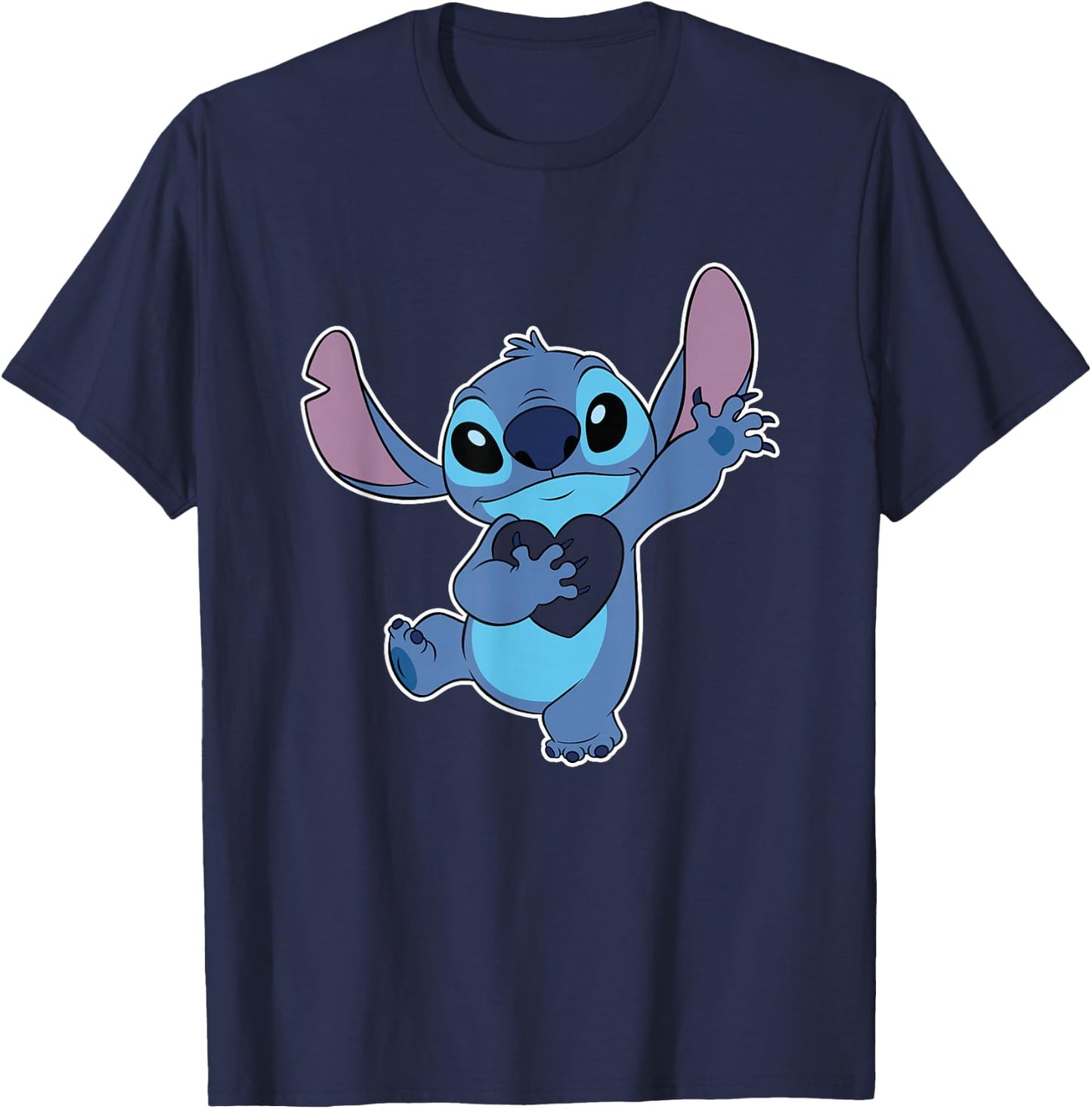 Disney Lilo & Stitch Valentine's Day Heart Belongs to Stitch T-Shirt - T-Shirt | Navy