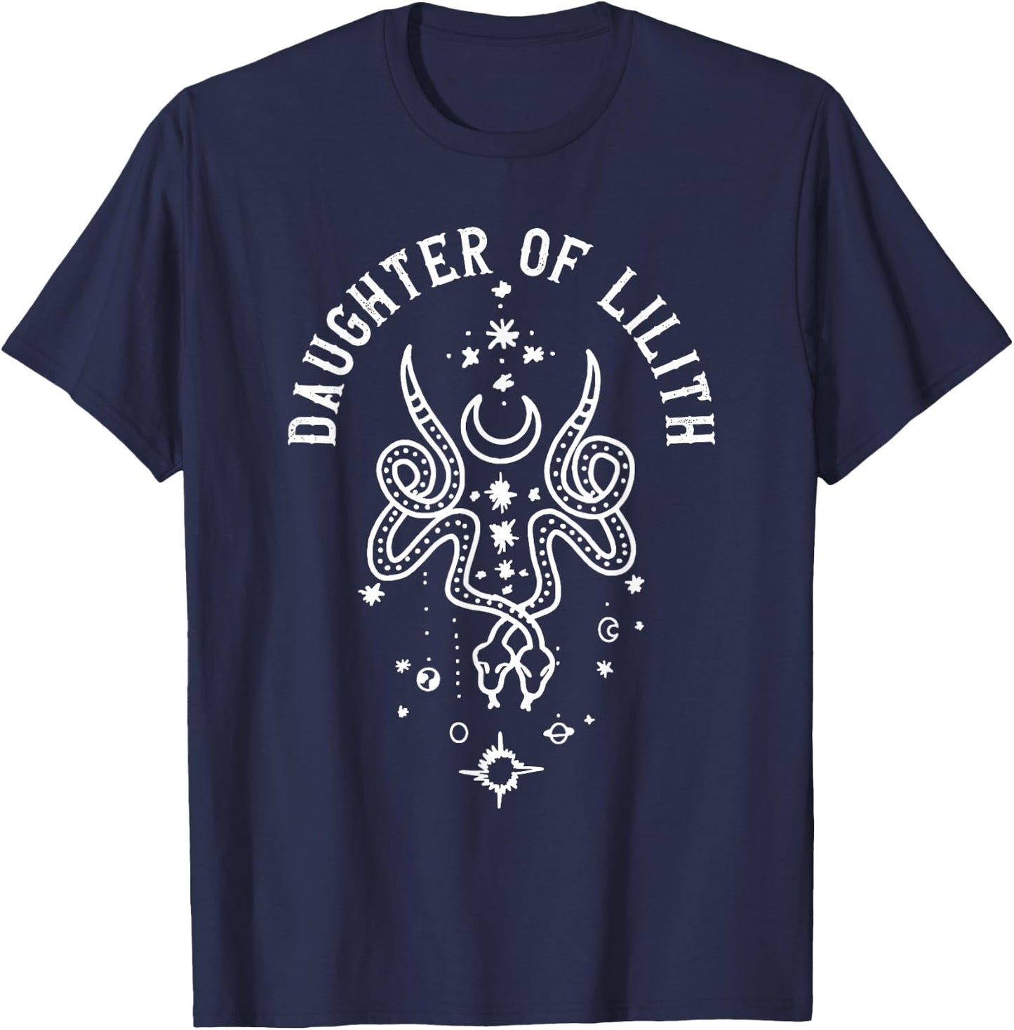 Daughter Of Lilith Celestial Snake Dark Goddess T-Shirt - T-Shirt | Navy