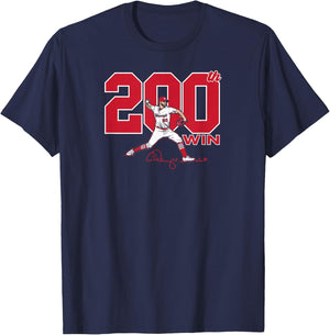 Adam Wainwright - 200 Wins - St. Louis Baseball T-Shirt - T-Shirt | Navy