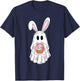 Cute Ghost Bunny Ghost Rabbit Easter Day Rabbit Lover T-Shirt - T-Shirt | Navy