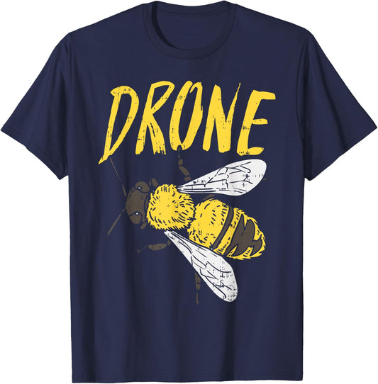 Drone Bee Funny Beekeeping Apiarist Beekeeper Dad Men Gift T-Shirt - T-Shirt | Navy