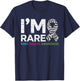 I'm Rare Disease Warrior Zabra Ribbon Rare Disease Awareness T-Shirt - T-Shirt | Navy