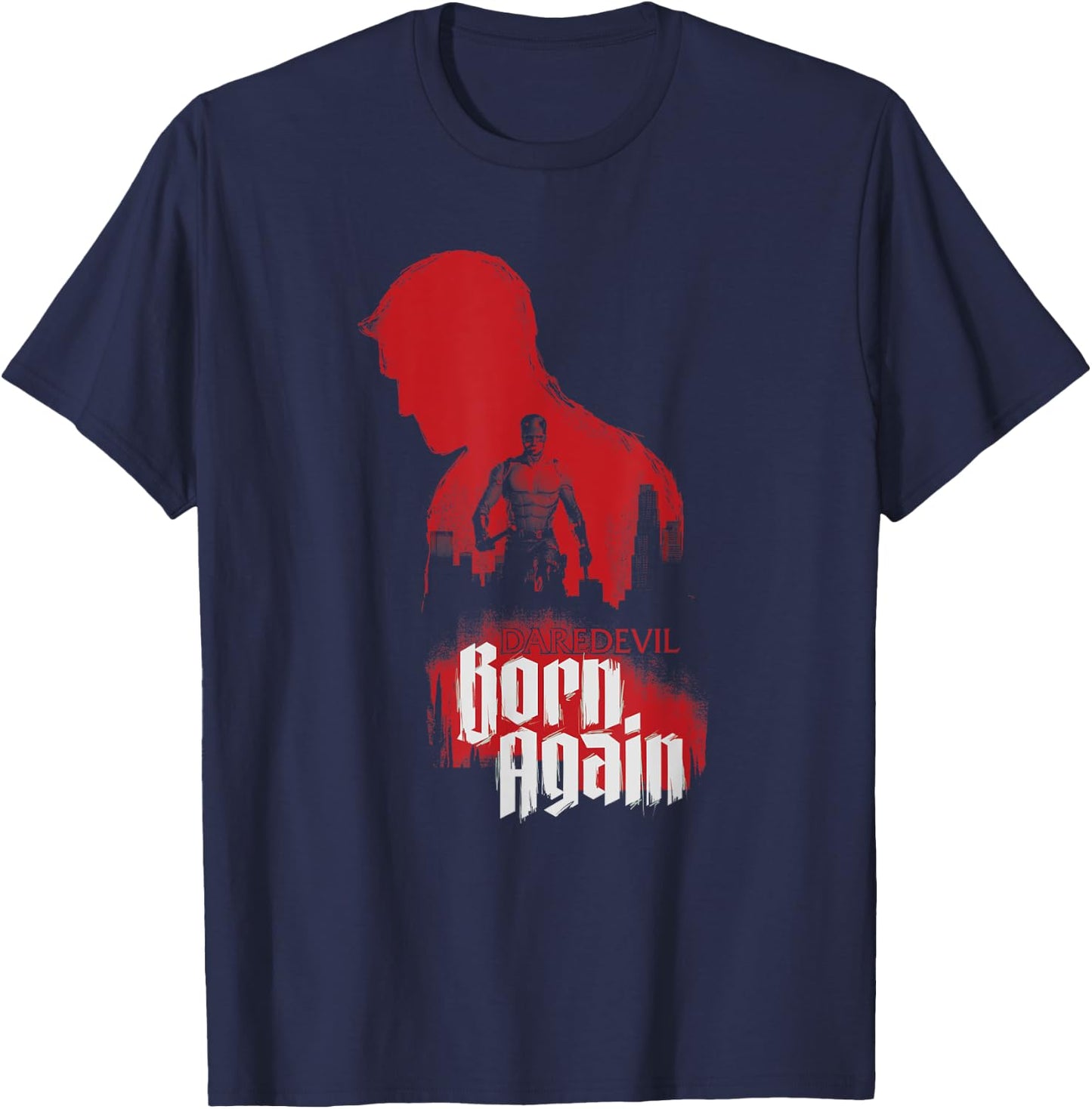 Daredevil Born Again Red Shadow T-Shirt - T-Shirt | Navy