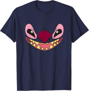 Disney Lilo & Stitch Big Leroy Alien Face T-Shirt - T-Shirt | Navy