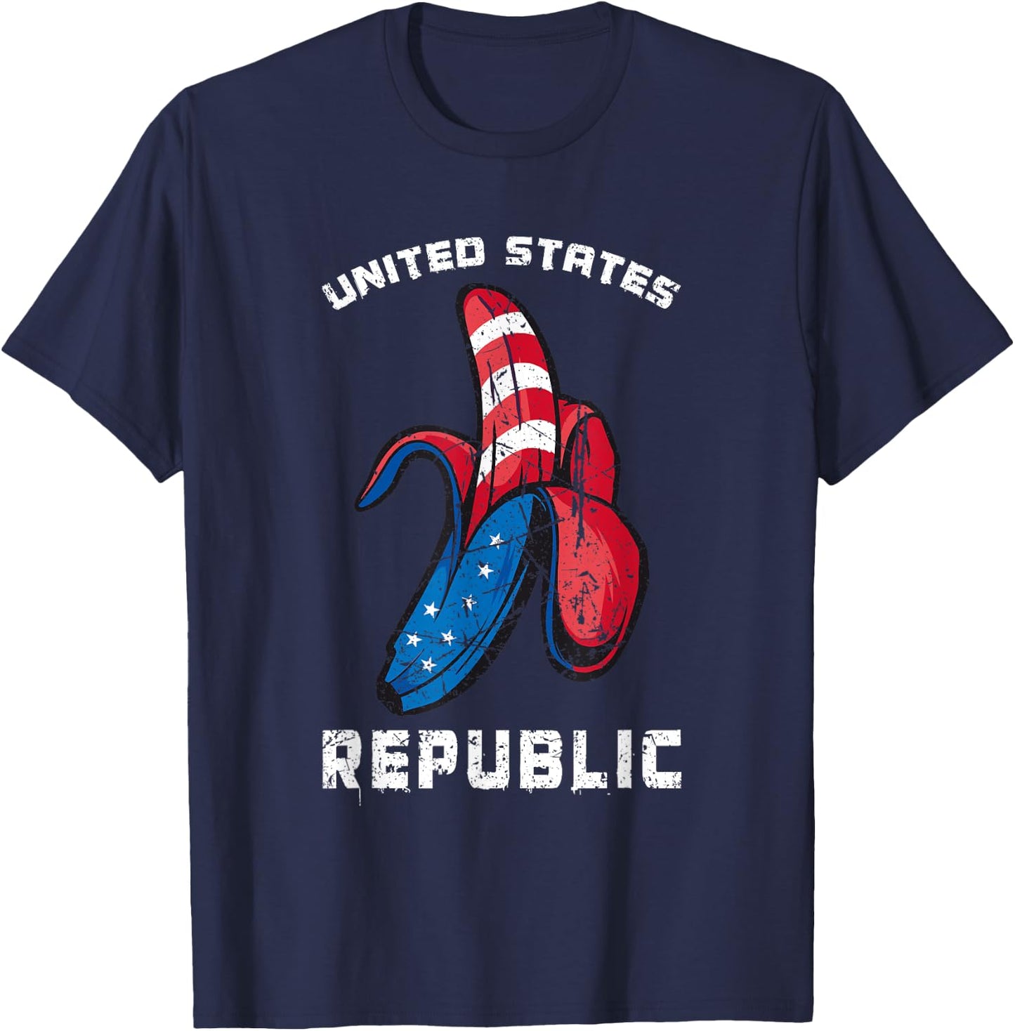 Banana US Flag Patriot America Worst United States Republic T-Shirt - T-Shirt | Navy