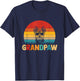 Funny Grandpaw Retro Vintage Biewer Terrier Grandpa Fathers T-Shirt - T-Shirt | Navy