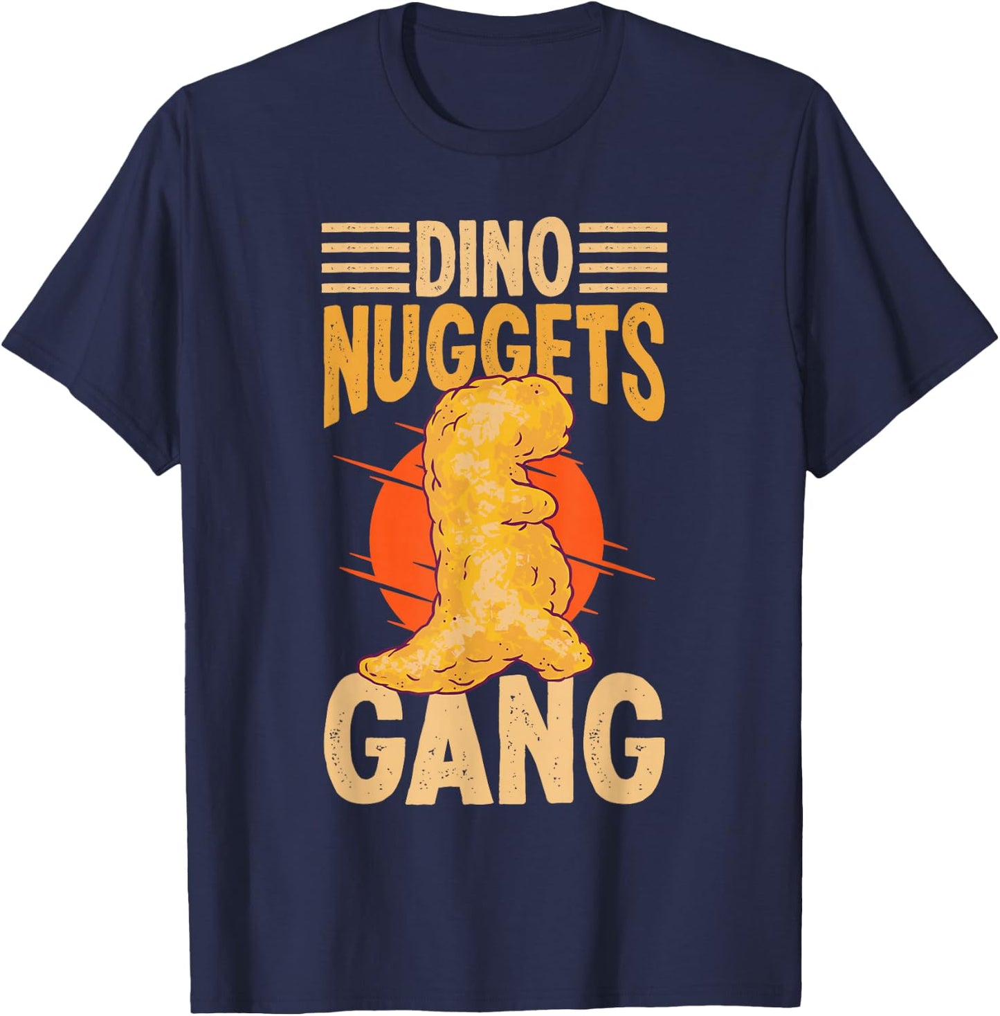 Dino Nugget Cushion Dino Gang Dino Chicken Nugget Lovers , black T-Shirt - T-Shirt | Navy