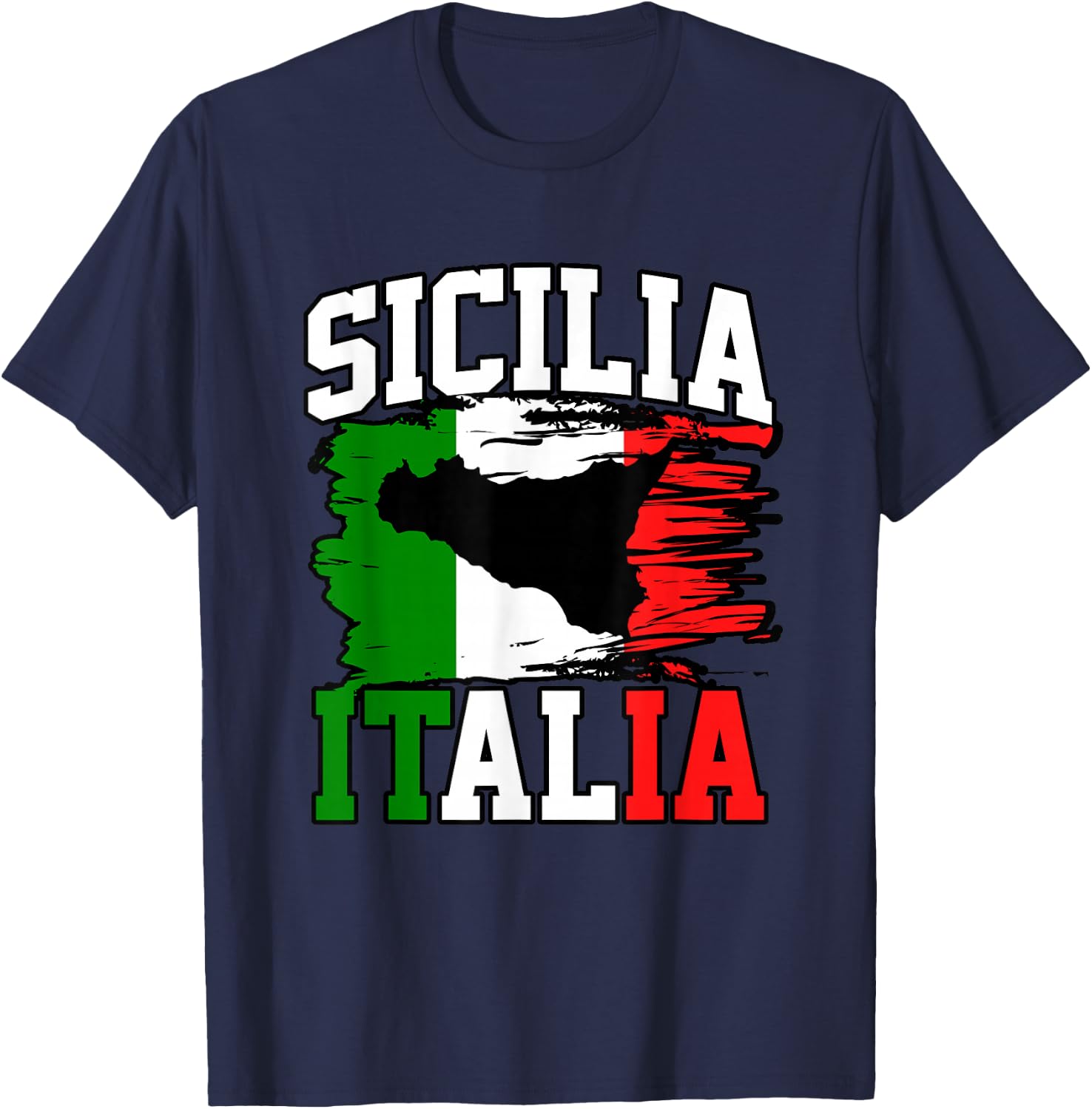 Sizilien Italien Italien Flagge Italien Sizilien Herren Damen T-Shirt - T-Shirt | Navy