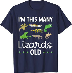 Children's Reptile Lizard Birthday T-Shirt - T-Shirt | Navy