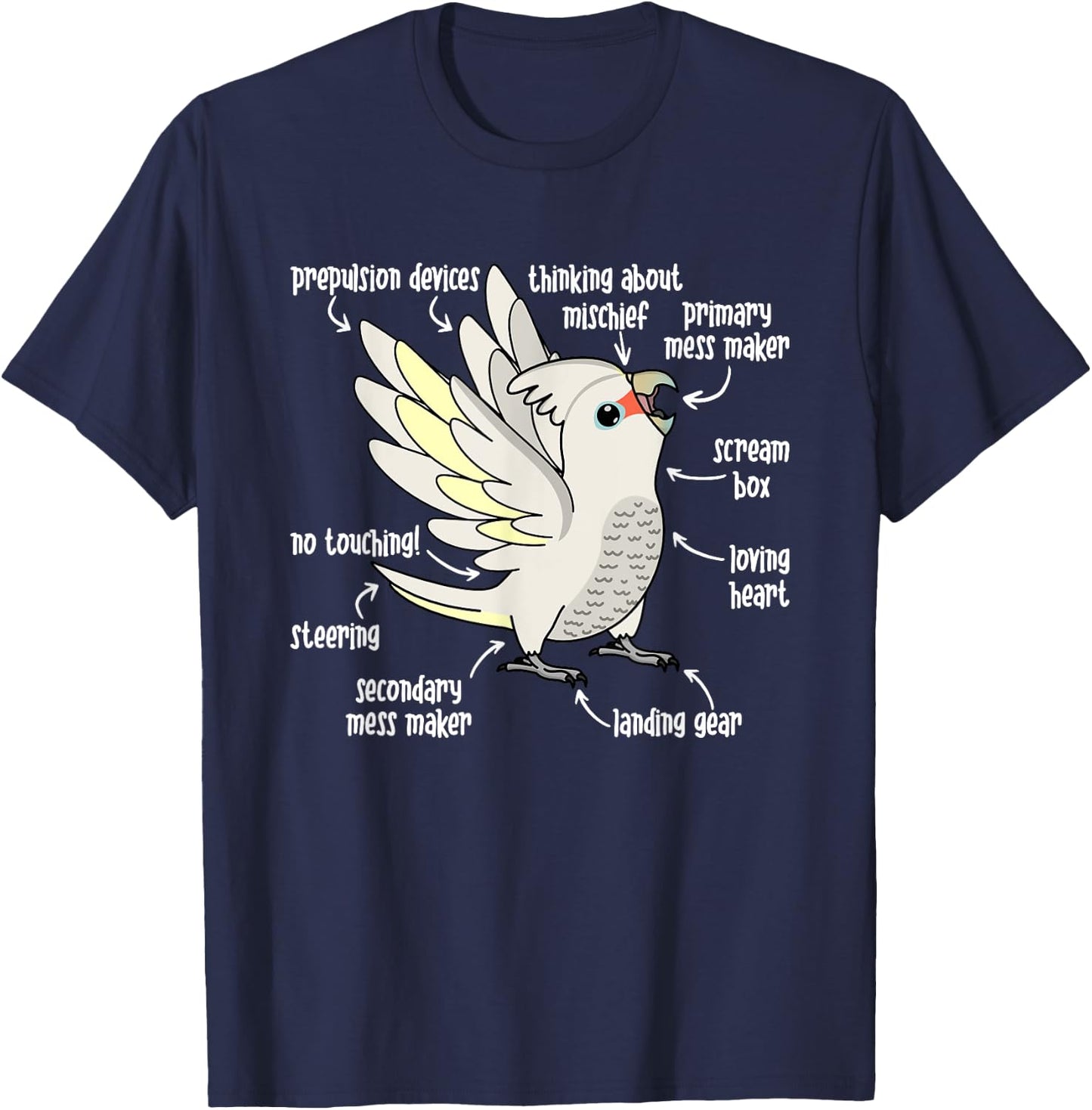 Parrot Anatomy I Goffins Cockatoo T-Shirt - T-Shirt | Navy