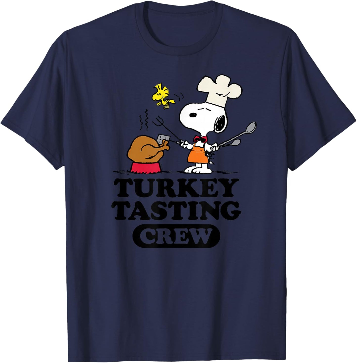 Peanuts - Turkey Tasting Crew T-Shirt - T-Shirt | Navy