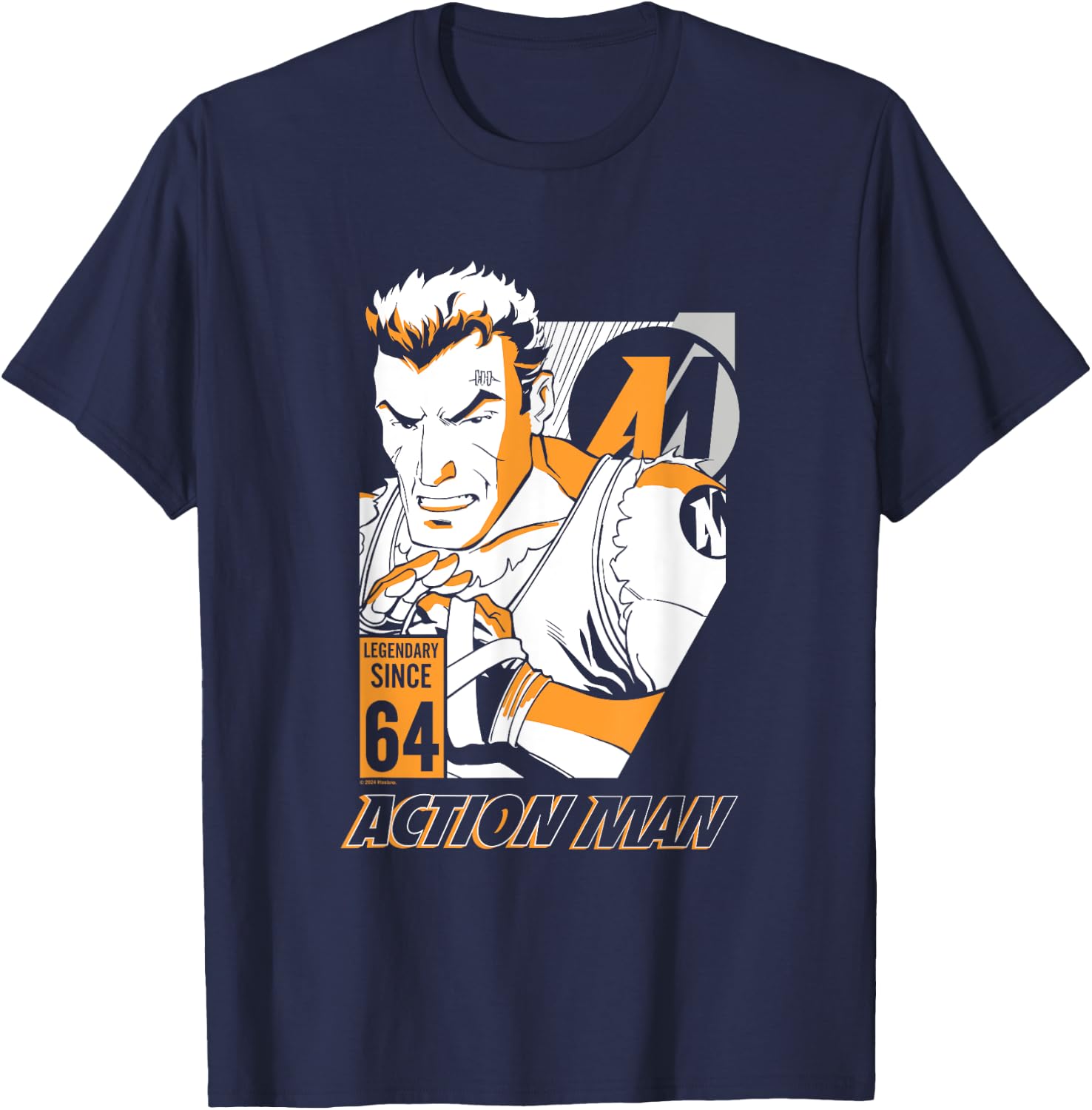Cartoon Combat Pose Action Man T-Shirt - T-Shirt | Navy