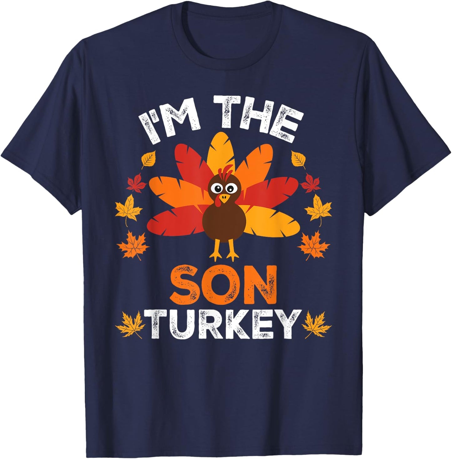 Matching Thanksgiving Thankful Gifts by T&T - Adults & Kids - Black - Small - Short Sleeve - Classic Fit - Fun, Festive, Modern - Thanksgiving Family Matching T-Shirt - T-Shirt | Navy