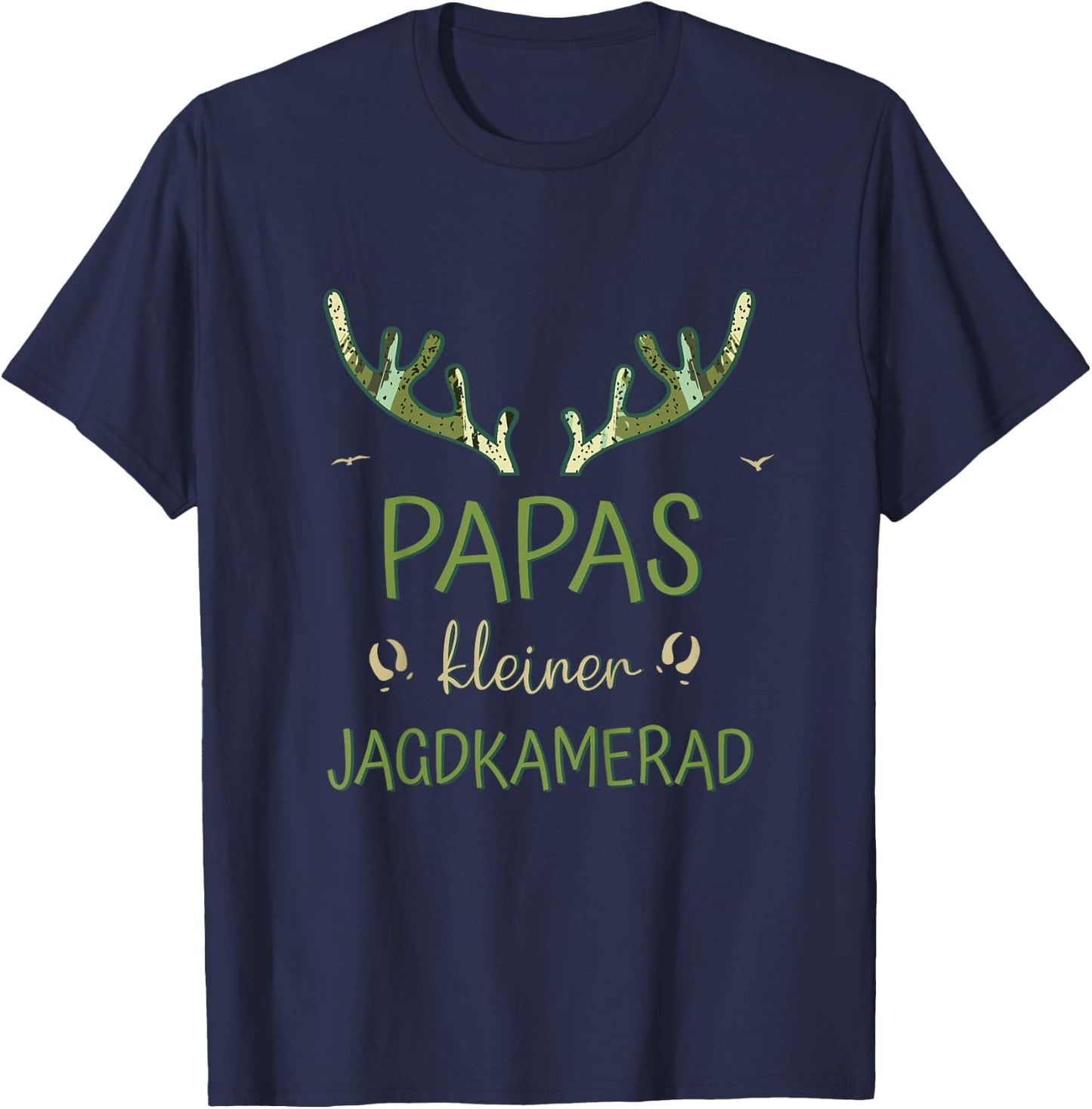 Children's with German Text Hunter Son - Papas Little Hunting Comad T-Shirt - T-Shirt | Navy