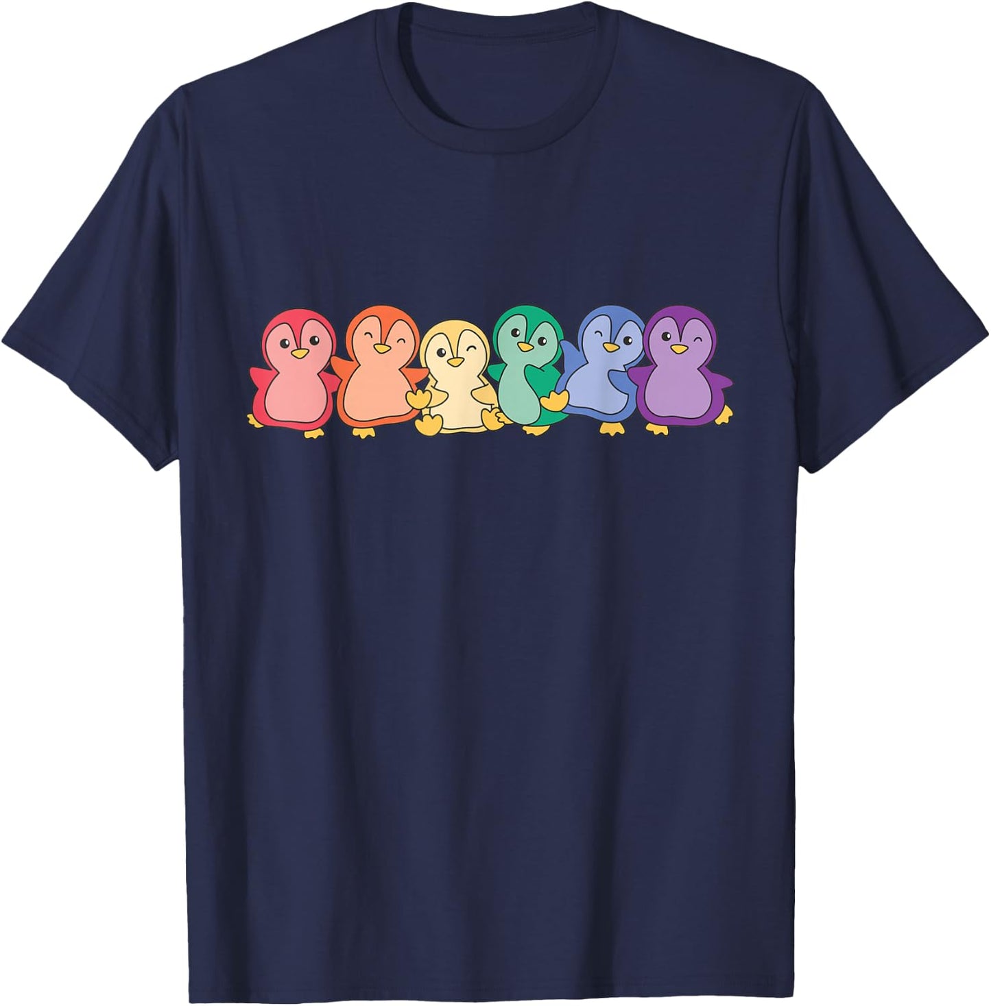 Rainbow Flag Pride Month Lgbtq Rainbow Penguin T-Shirt - T-Shirt | Navy
