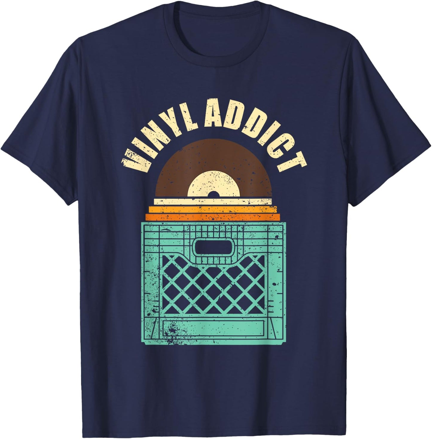 Cute Record Art Women Spindle Music Vinyl Lovers T-Shirt - T-Shirt | Navy