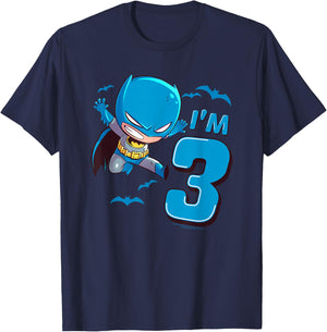 Batman 3rd Birthday Cute I'm 3 T-Shirt - T-Shirt | Navy