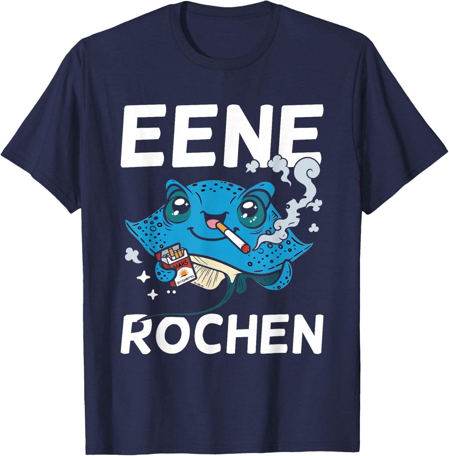 Eene Rochen Lustiger Raucher Party Spruch T-Shirt - T-Shirt | Navy
