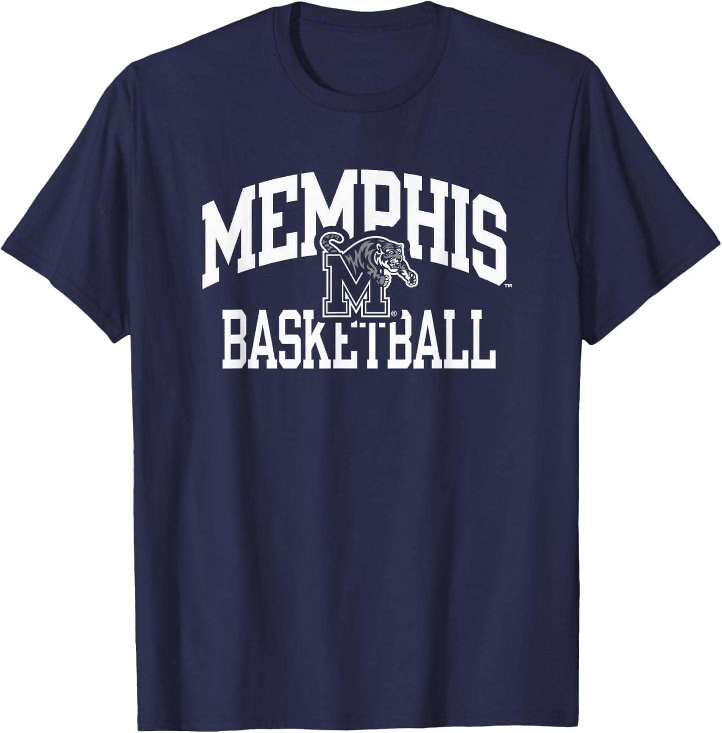 Memphis Tigers Basketball Arch Royal Officially Licensed T-Shirt - T-Shirt | Navy