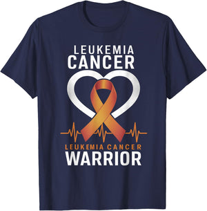 Leukemia Cancer Awareness Leukemia Warrior Orange Ribbon T-Shirt - T-Shirt | Navy
