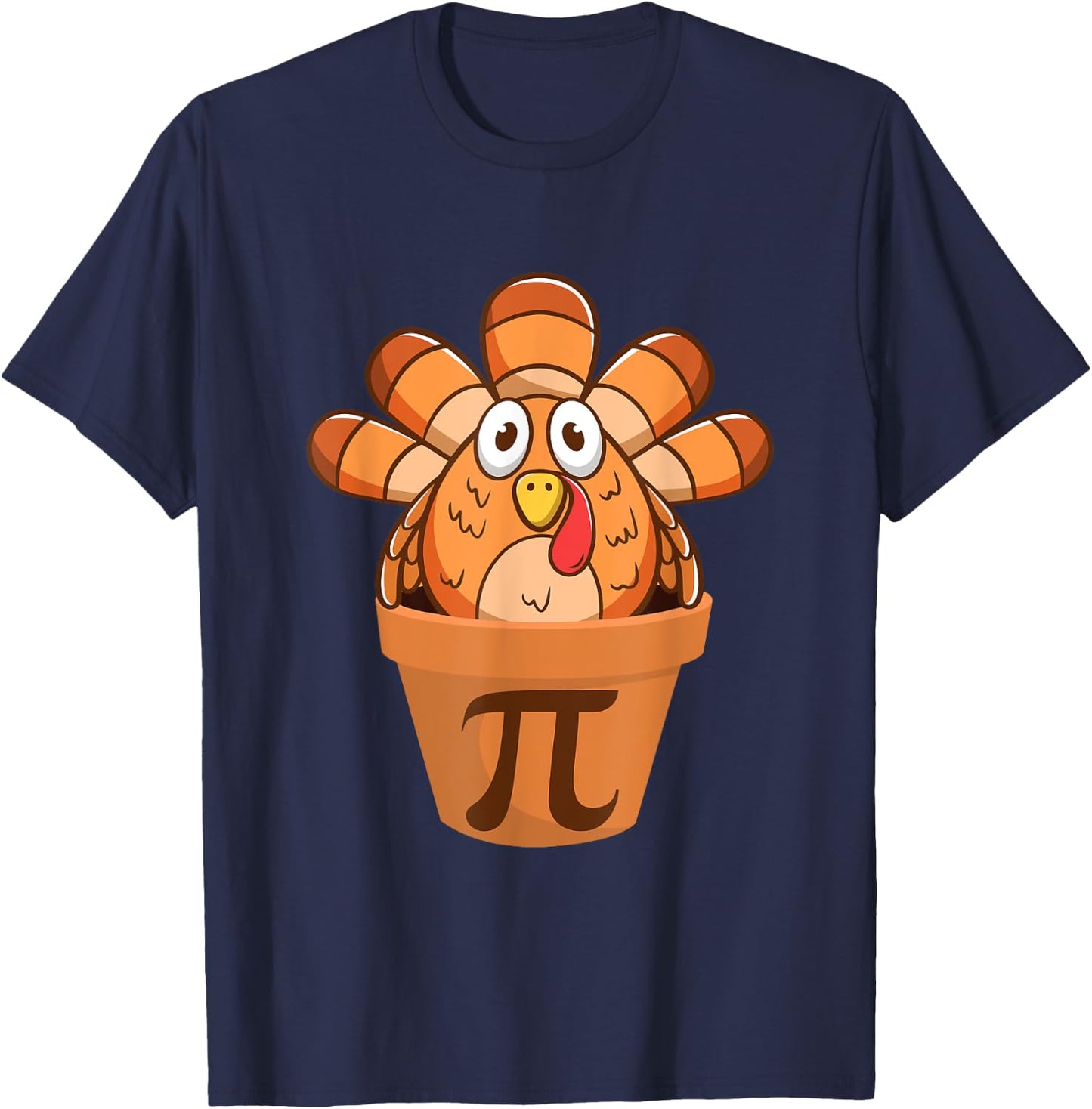 Turkey Pot Pie Funny Math Thanksgiving Turkey Pot Pi T-Shirt - T-Shirt | Navy