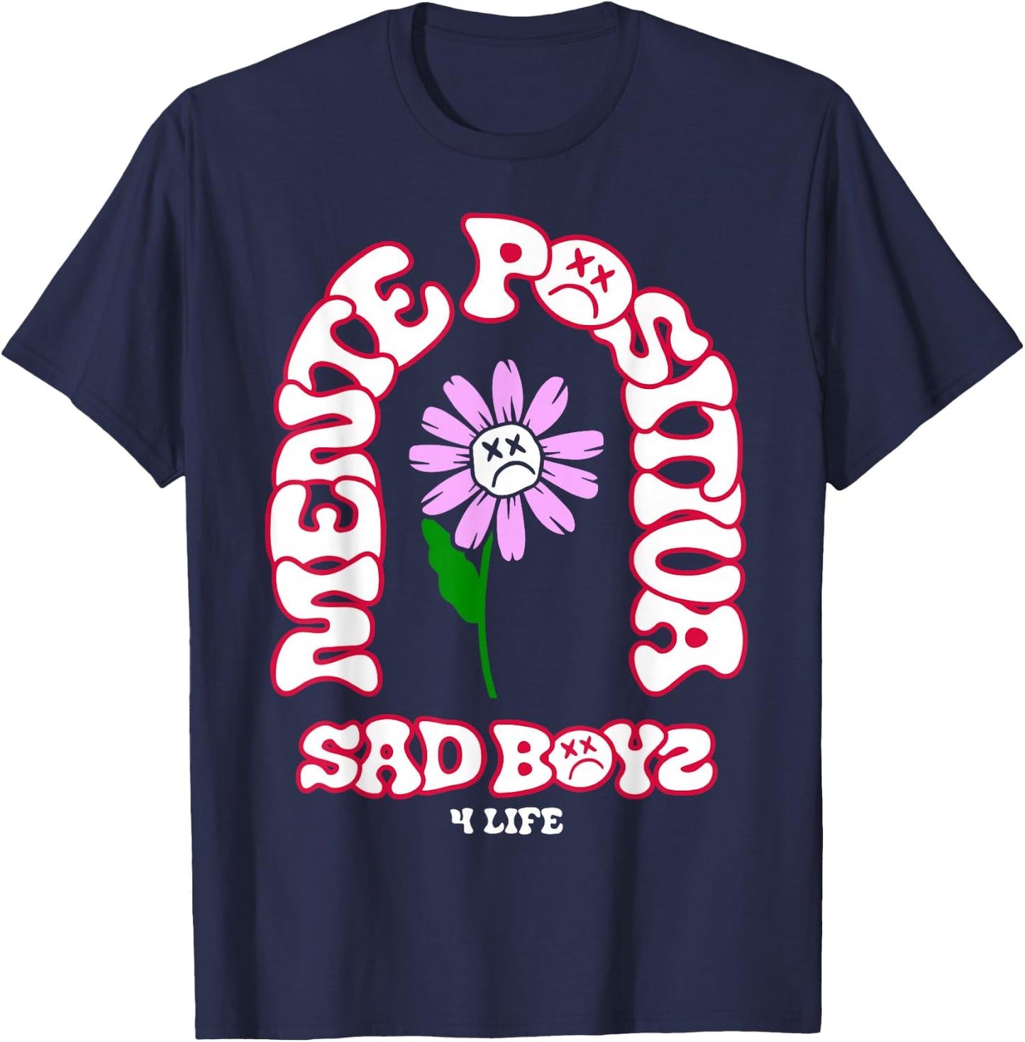 Mente positiva Junior Tumbados Corridos H Belicos Sad Boys T-Shirt - T-Shirt | Navy