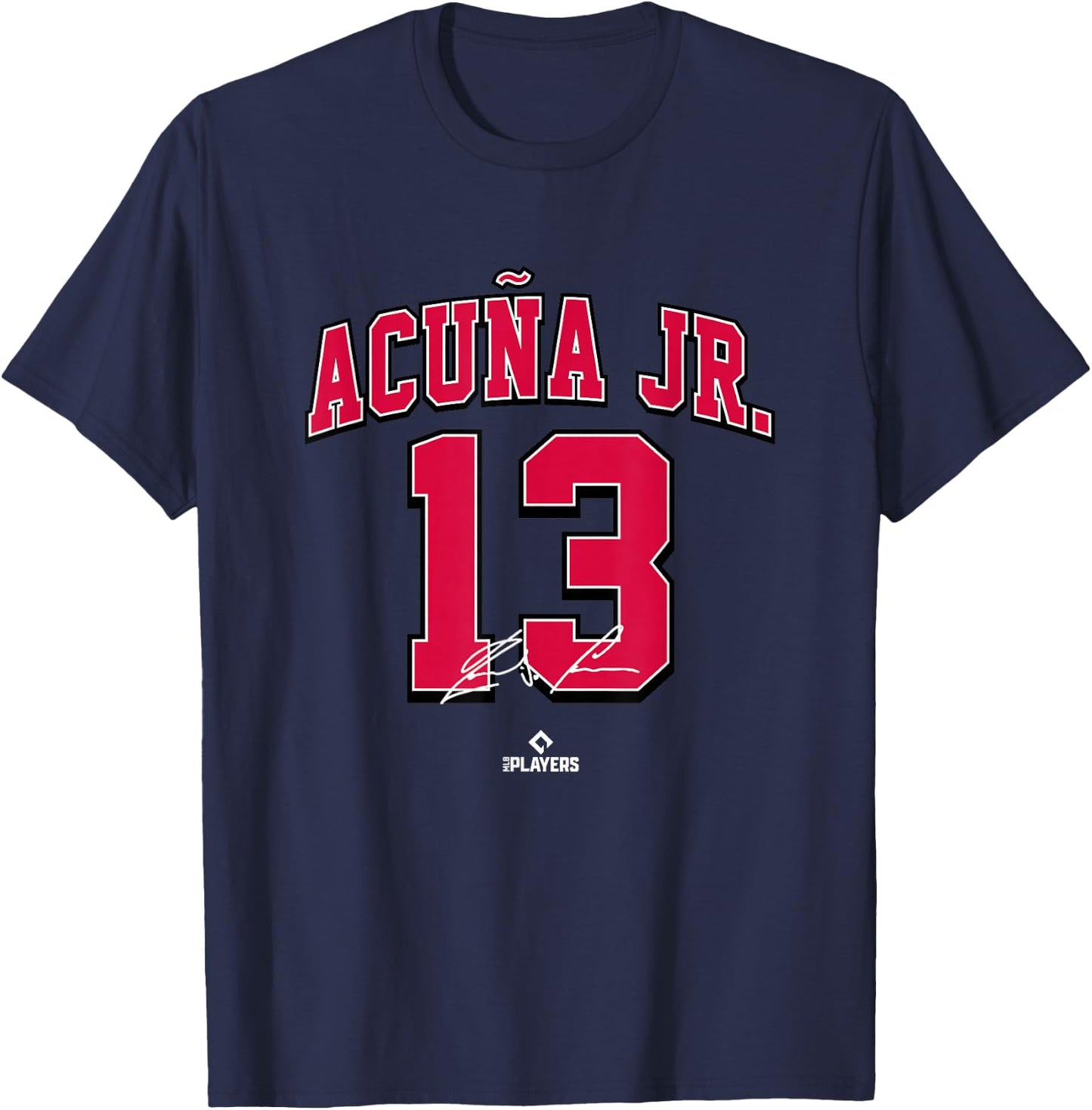 Ronald Acuna Jr Atlanta Georgia Baseball Player MLBPA T-Shirt - T-Shirt | Navy