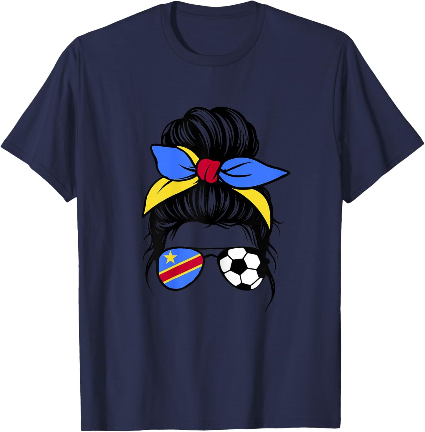 Drapeau Congolais Femme Supporters RD du Congo Fiers T-Shirt - T-Shirt | Navy