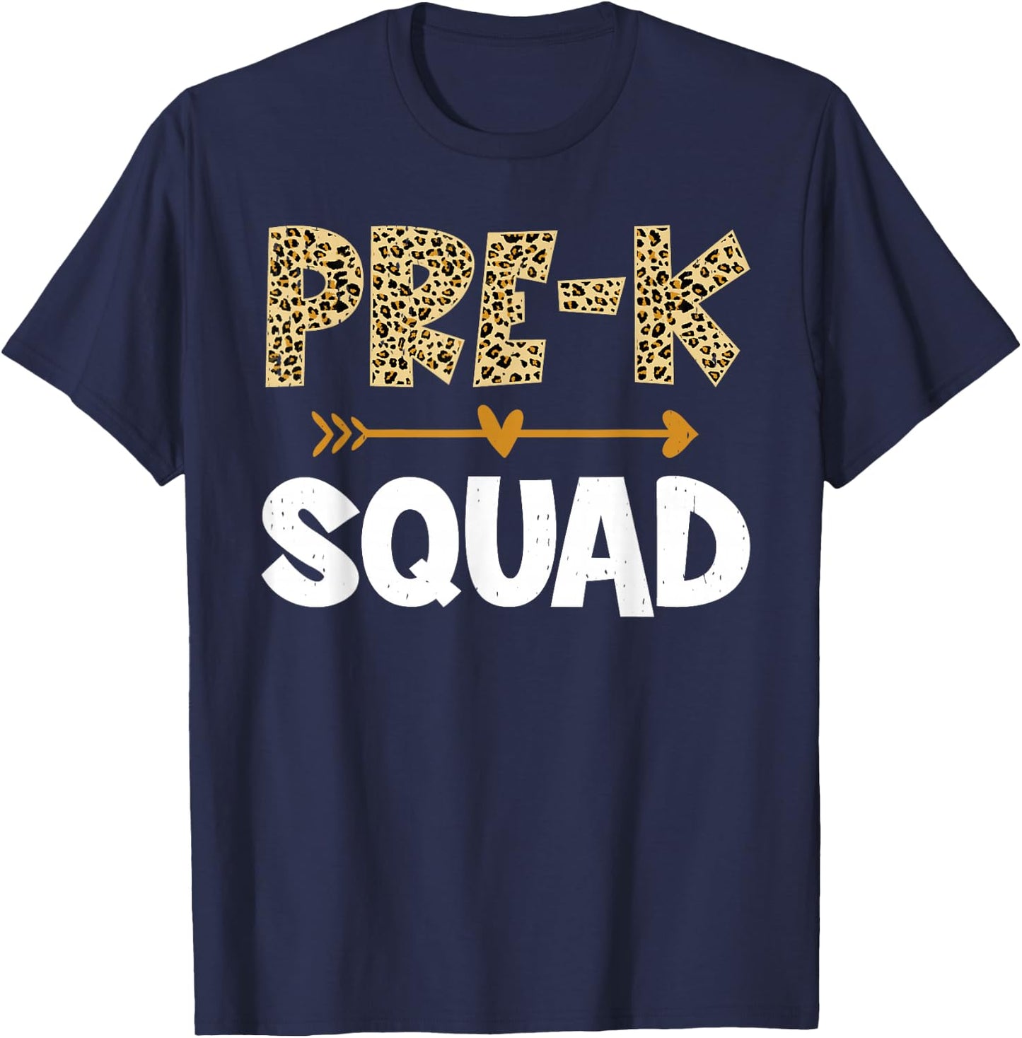 Pre-K Squad Leopard Pre-K Team Teacher Kids Back To School T-Shirt - T-Shirt | Navy