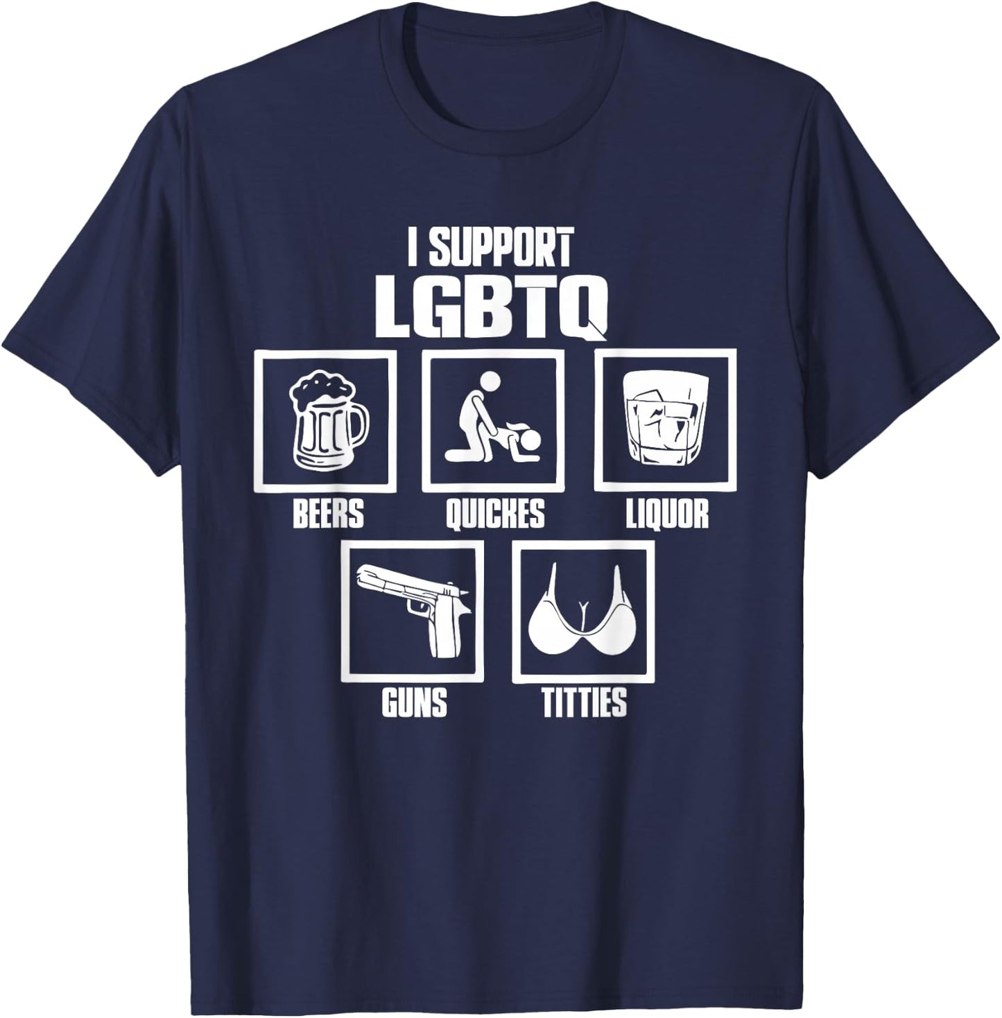 I Support LGBTQ Funny Pride Month T-Shirt - T-Shirt | Navy