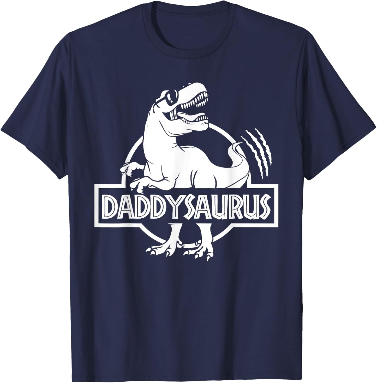 Daddysaurus T Rex Dinosaur Mama Saurus Family Matching T-Shirt - T-Shirt | Navy