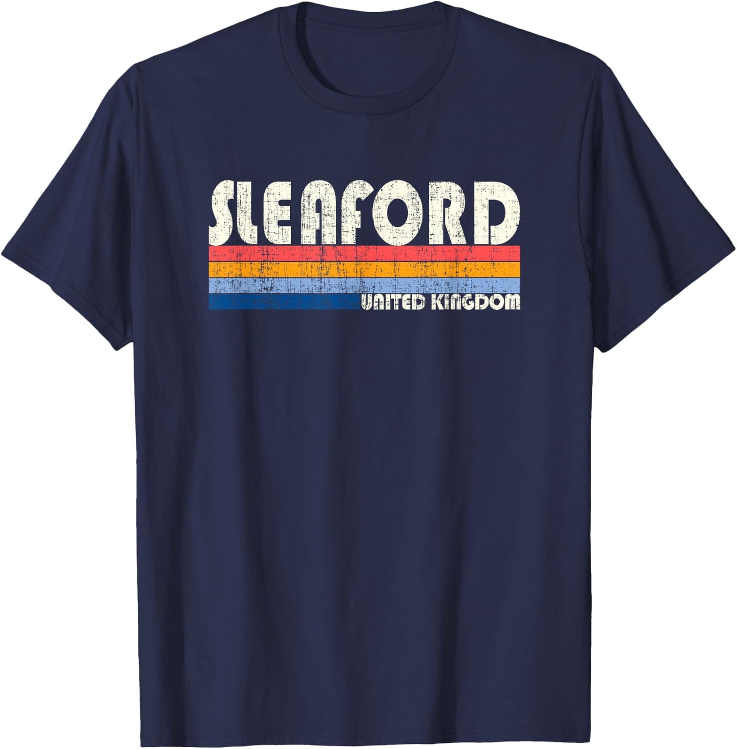 Retro Style 70s 80s Sleaford, UK T-Shirt - T-Shirt | Navy