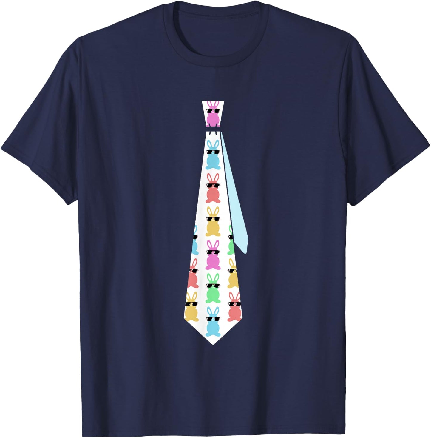 Easter Bunny Tie Funny Graphic for Boys Toddlers Men T-Shirt - T-Shirt | Navy