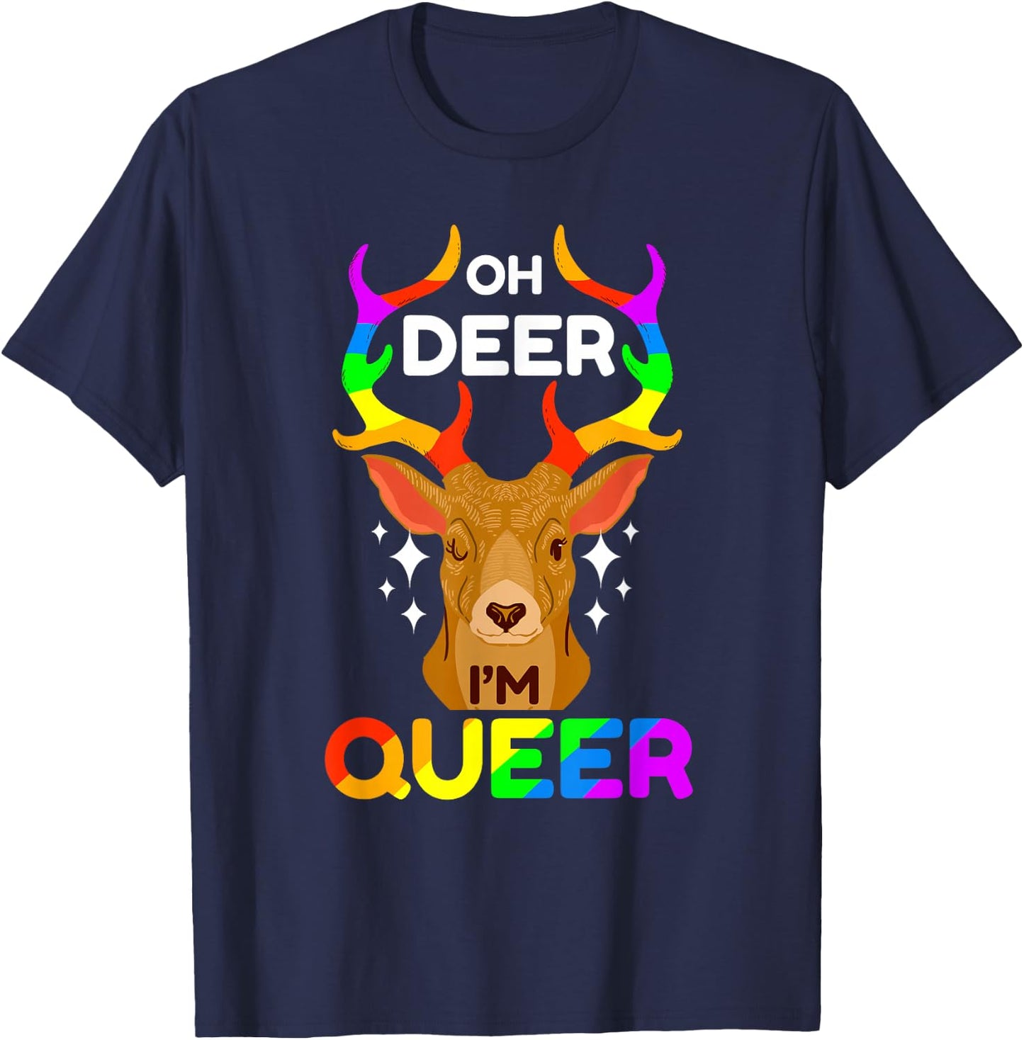 Oh Deer I'm Queer T-Shirt - T-Shirt | Navy