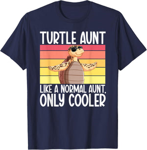Cool Turtle Aunt Turtle Owner Turtle Auntie Turtle Lover T-Shirt - T-Shirt | Navy