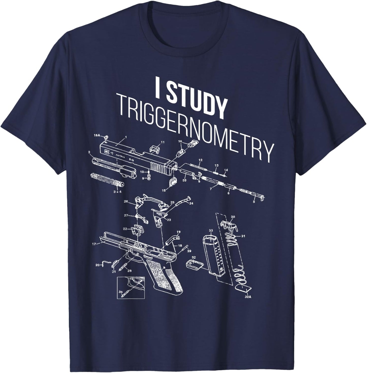Meach's Military Memorabilia Men's Black Modern Letter Print T-Shirt - T-Shirt | Navy