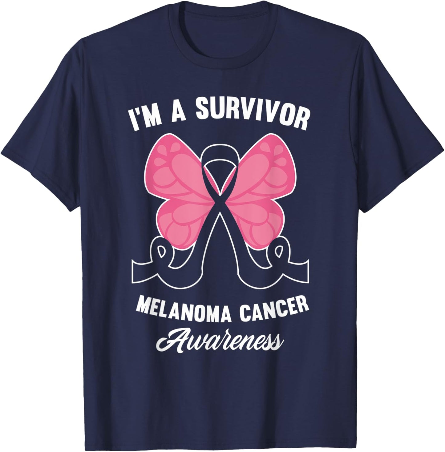 Melanoma Cancer Survivor Skin Cancer Melanoma Awareness T-Shirt - T-Shirt | Navy