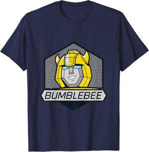 Children's Retro Badge Transformers Bumblebee Kids , Blue, 2 T-Shirt - T-Shirt | Navy
