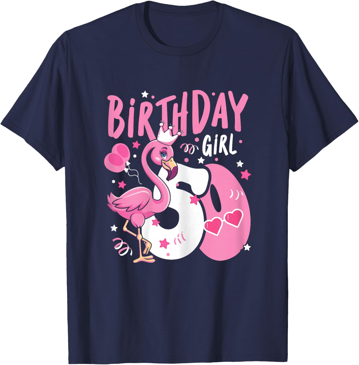 50. Geburtstag süßes Flamingo Frau 50 Jahre alt niedliches T-Shirt - T-Shirt | Navy