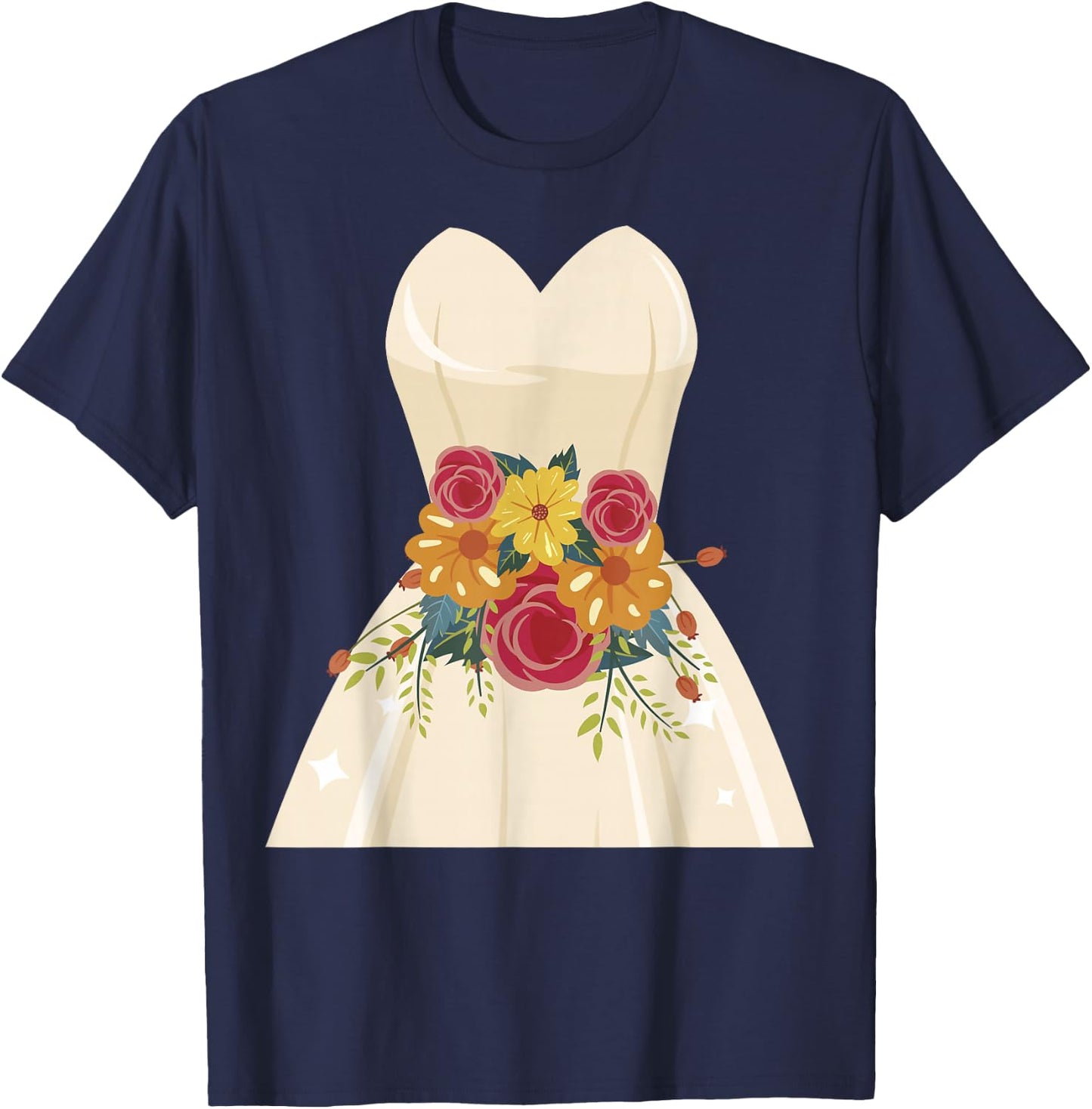 Simple Wedding Dress Gift Bridal Showers gift T-Shirt - T-Shirt | Navy