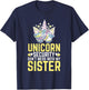 Unicorn security don't mess with my sister T-Shirt - T-Shirt | Navy