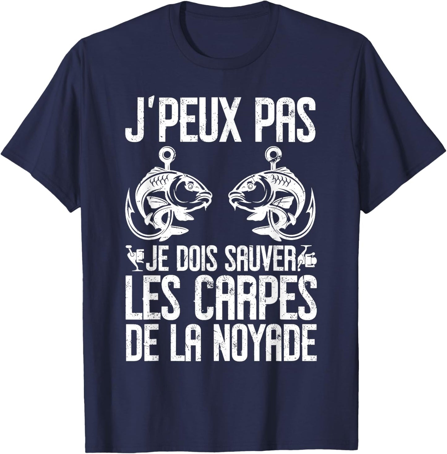 Carp Carpist Humour | Carp Fisherman | Fish , Black, S T-Shirt - T-Shirt | Navy