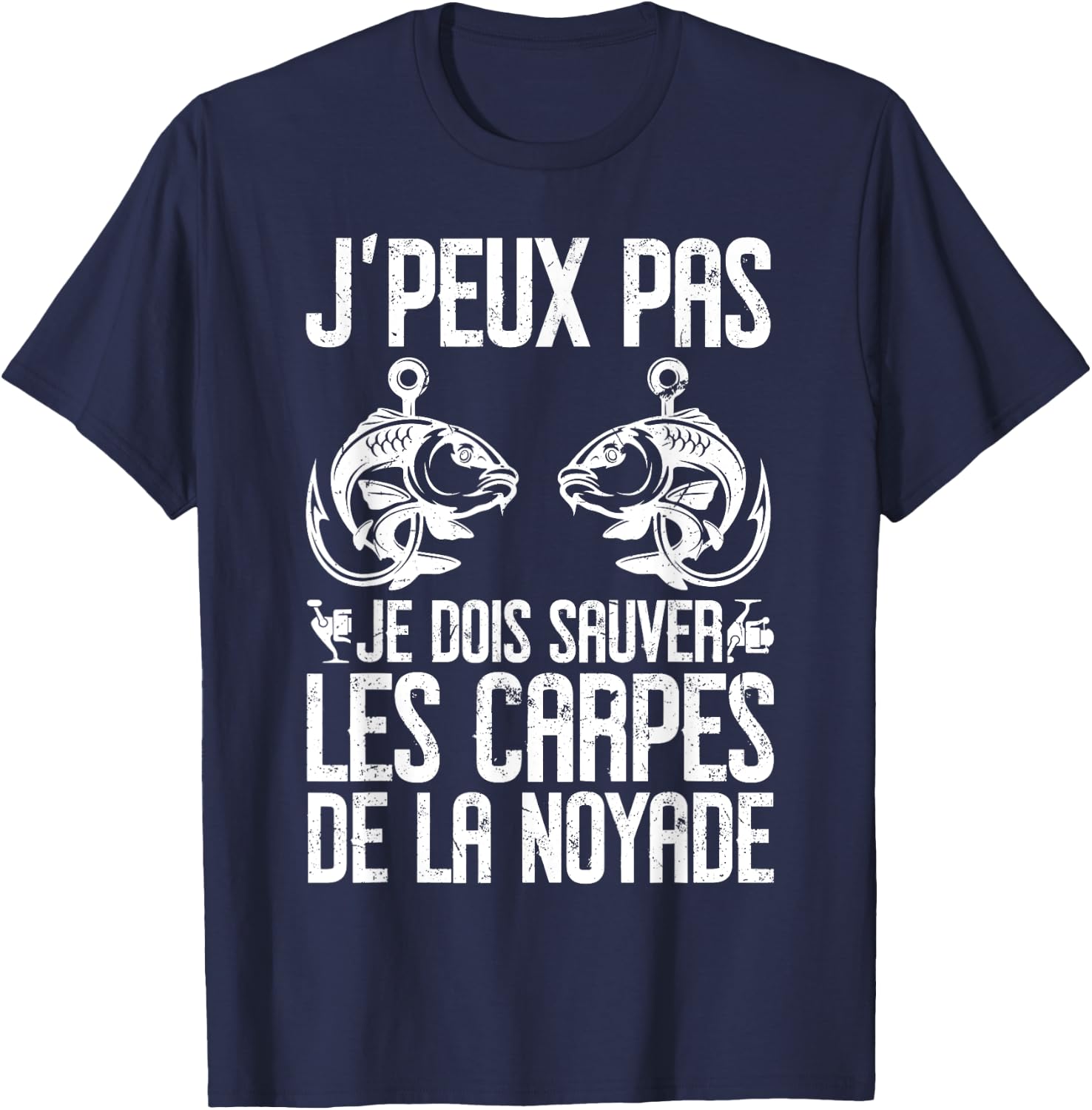 Carp Carpist Humour | Carp Fisherman | Fish , Black, S T-Shirt - T-Shirt | Navy