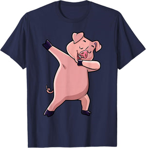 Dabbing Pig Farm Animal Lover Farmer Men Women Kids T-Shirt - T-Shirt | Navy