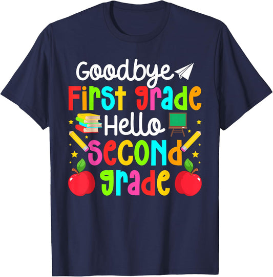 Goodbye First Grade Last Day of School 1st Grade Graduation T-Shirt - T-Shirt | Navy