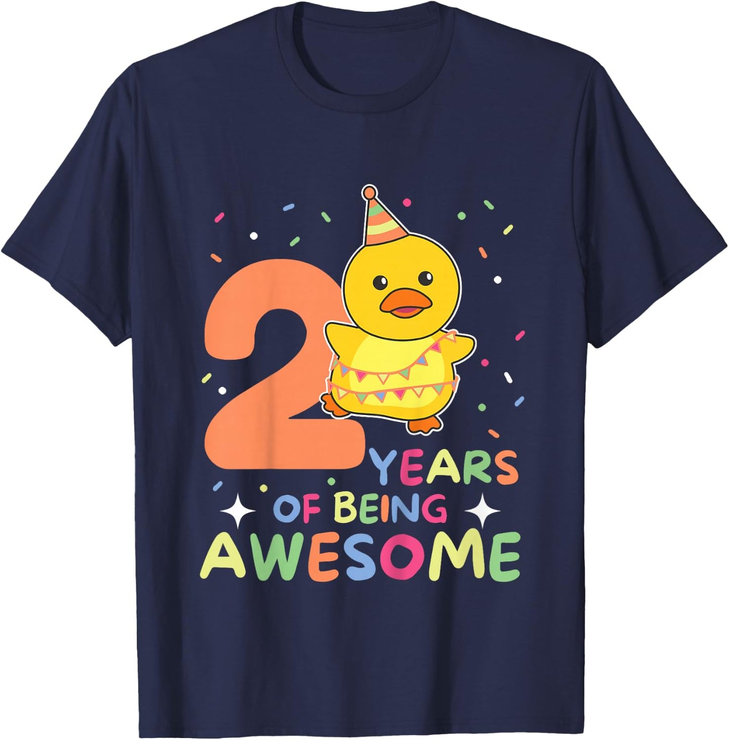 2nd Birthday Duck for Children Two Years Old T-Shirt - T-Shirt | Navy