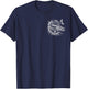 Hecht im Sprung auf Brust - Fisch-Design für Angler T-Shirt - T-Shirt | Navy