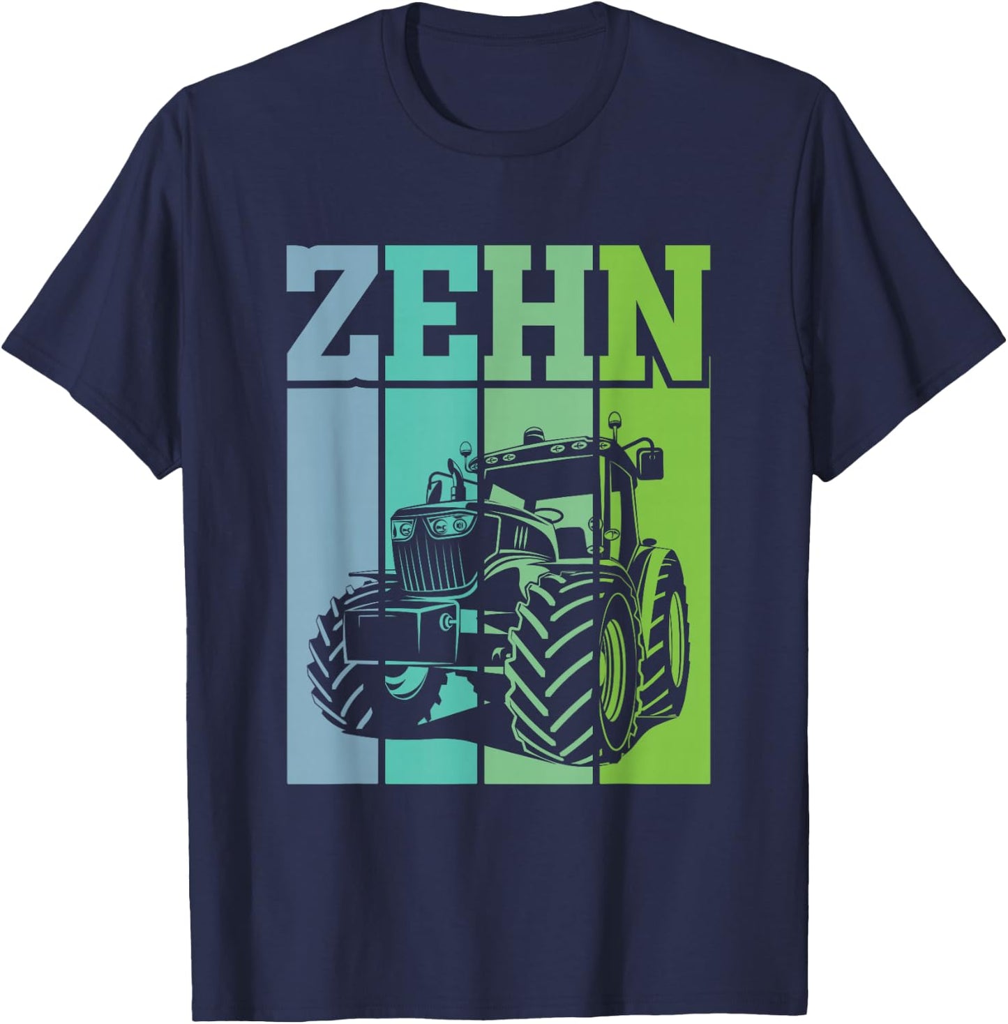 Children's Birthday 10 Years 10th Birthday Tractor , black T-Shirt - T-Shirt | Navy