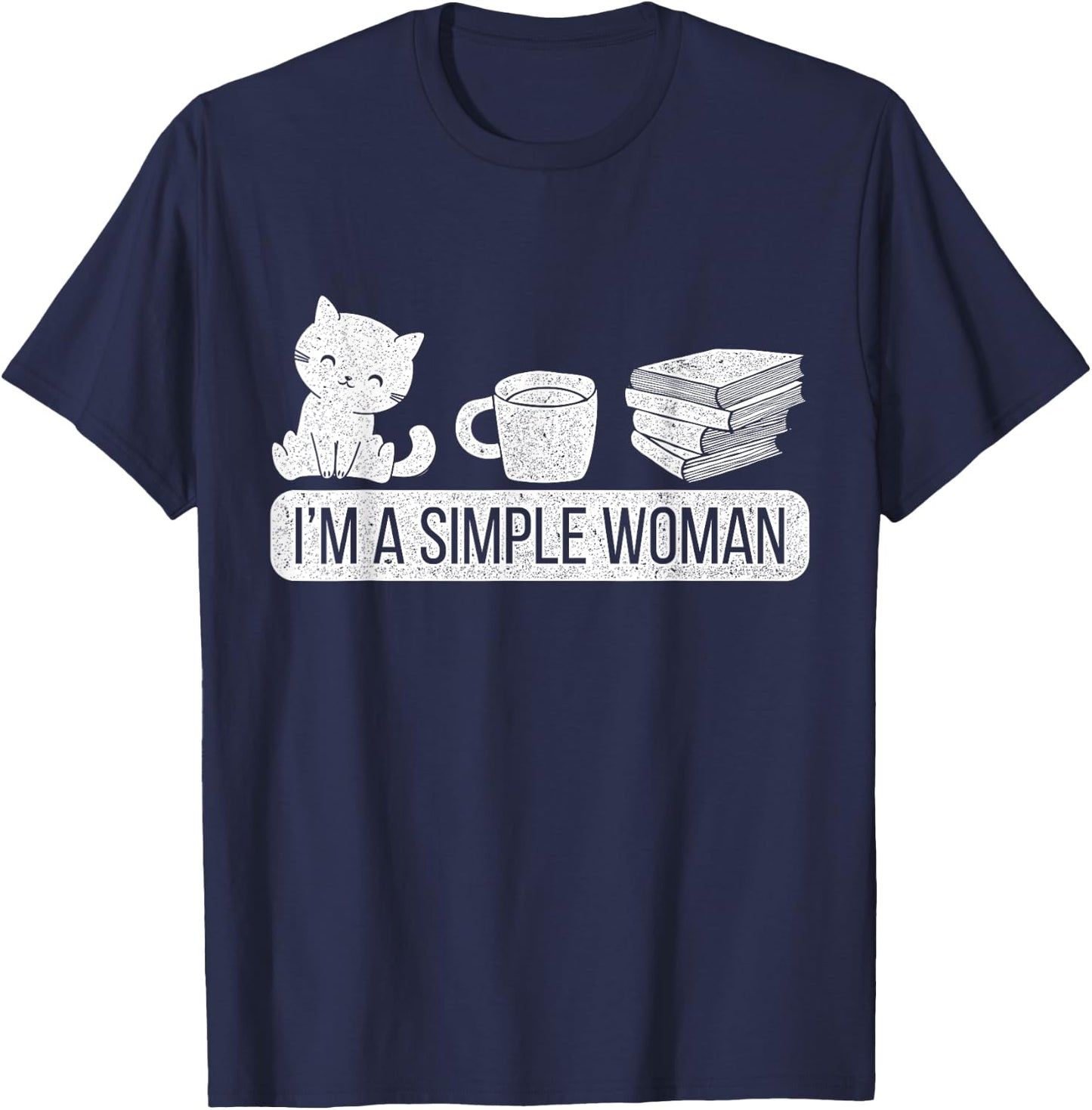 Im A Simple Woman Cat T-Shirt - T-Shirt | Navy