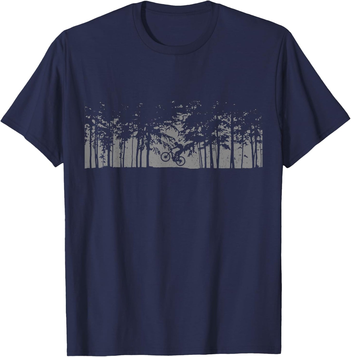Mountain Bike Forest MTB Biking Downhill Mountain Biker T-Shirt - T-Shirt | Navy